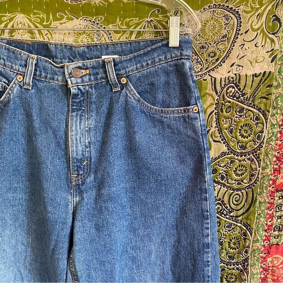 Rare 90's Levi's Blank White Tab 966 Medium Wash Ribcage Wide Leg Jeans … - Picture 5 of 16